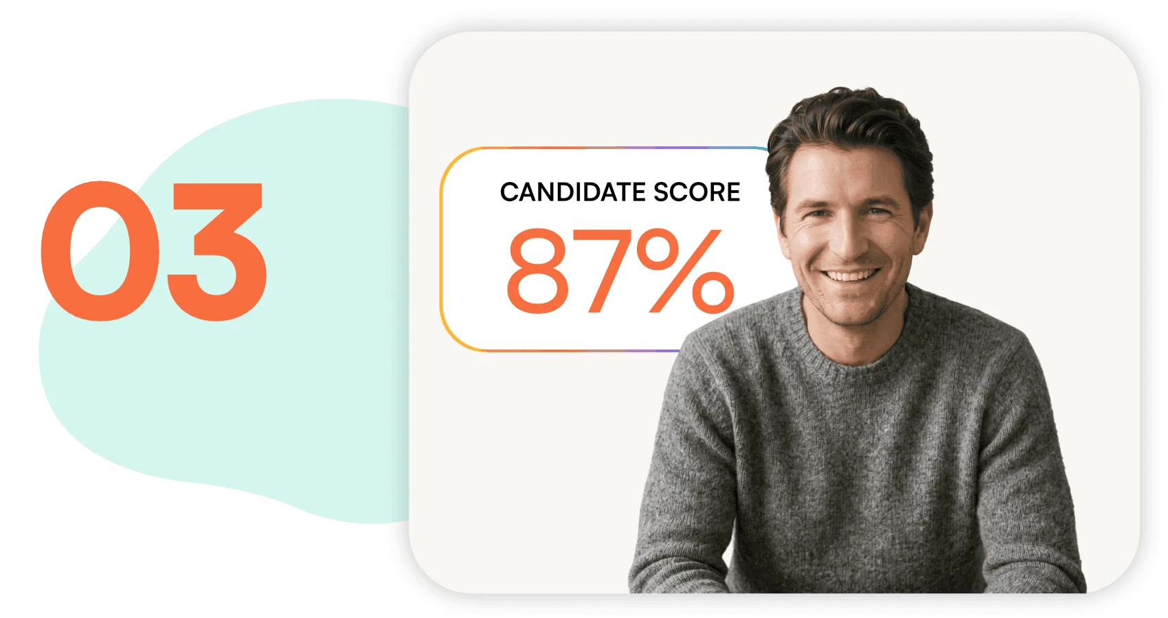 Candidate shown with an 87 percent Zeenna evaluation score