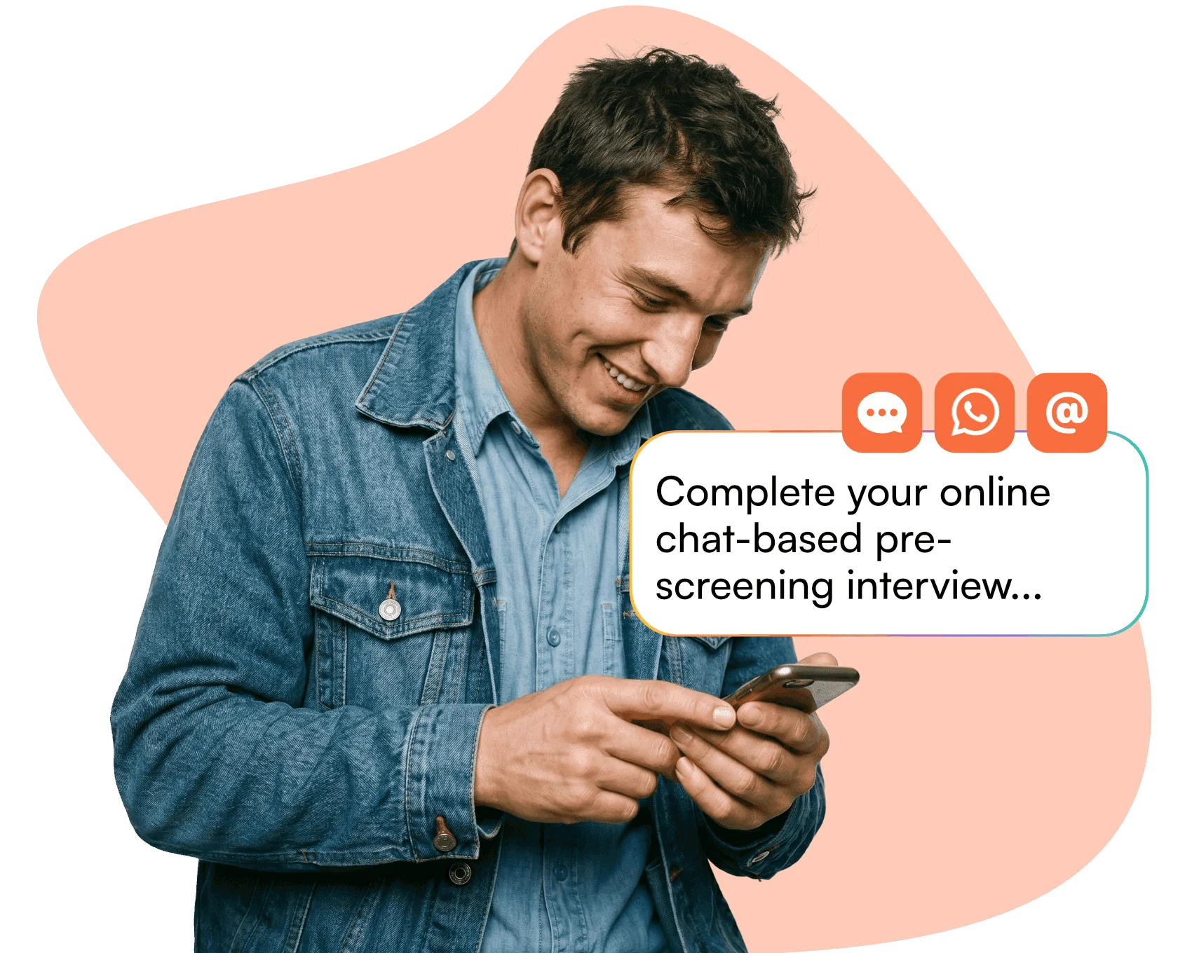 Candidate receiving an immediate Zeenna pre-screening invitation on mobile