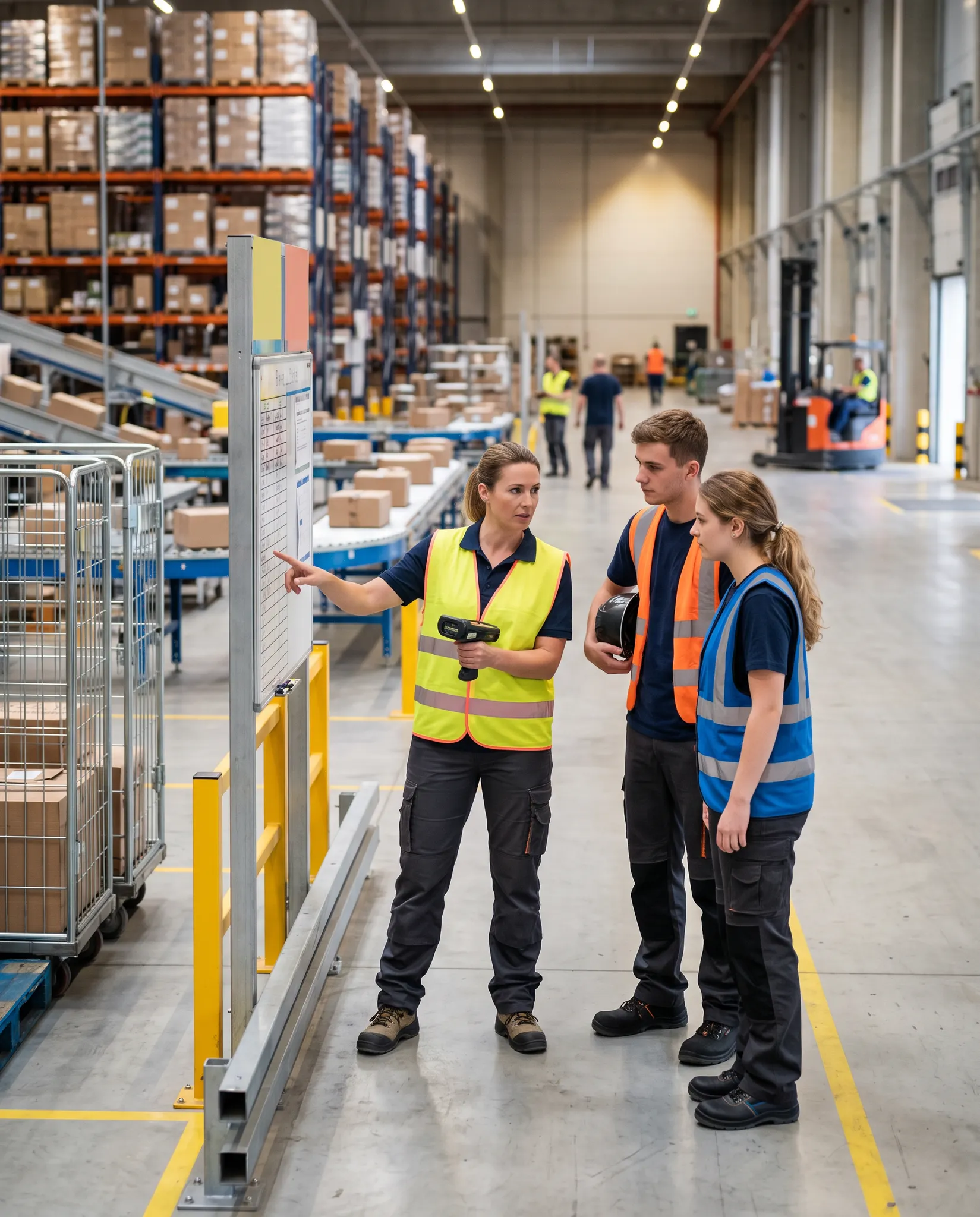 Logistics hiring manager speaking with a prospective warehouse employee